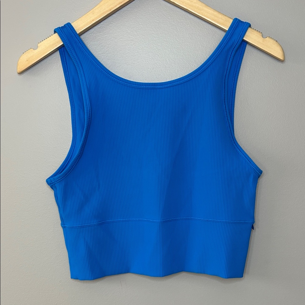 Lululemon Power Pivot Tank Ribbed Reversible Size 8 Poolside Blue‎